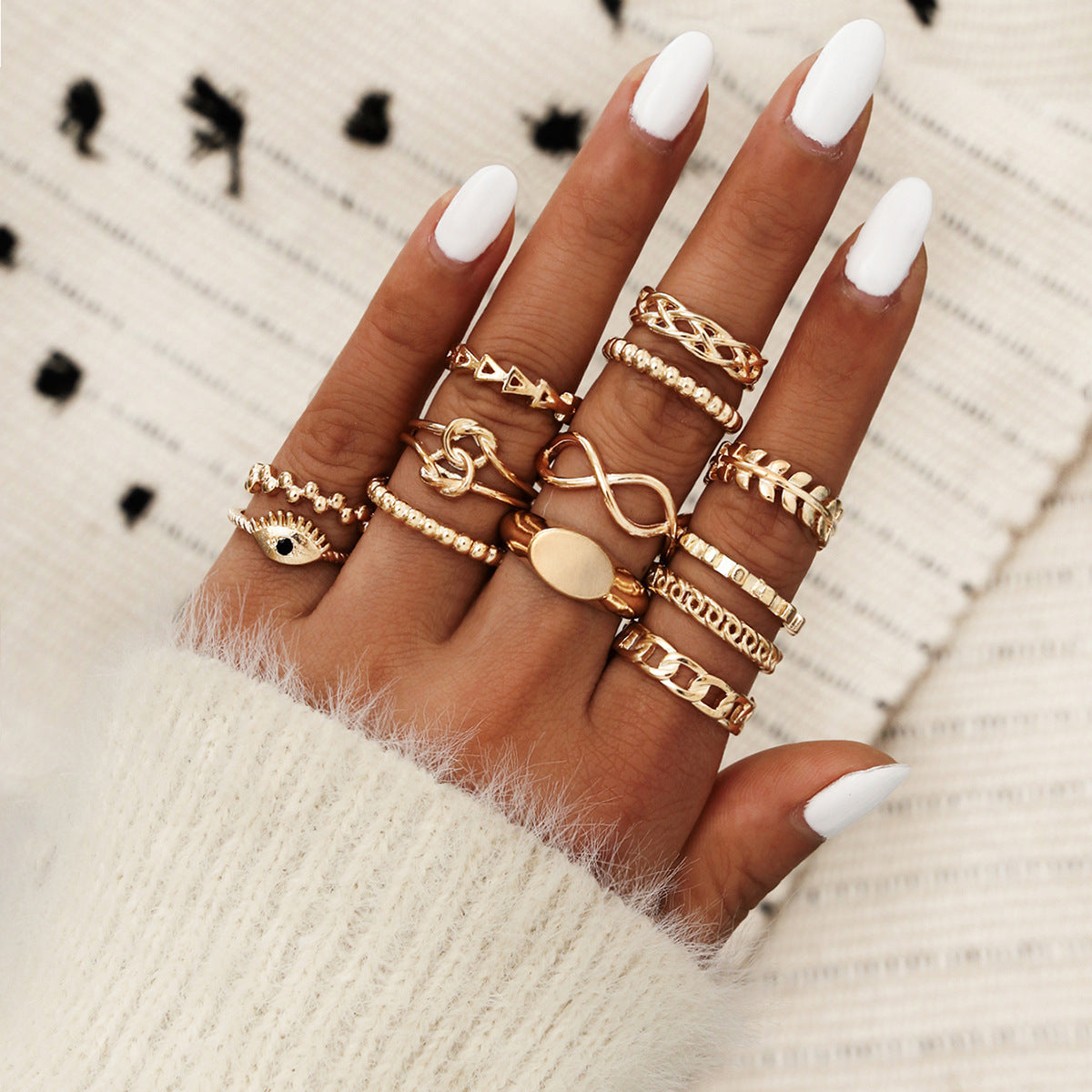 Geometric Alloy Ring Set