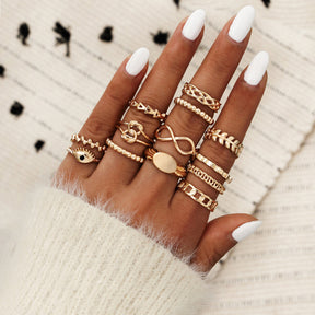 Geometric Alloy Ring Set