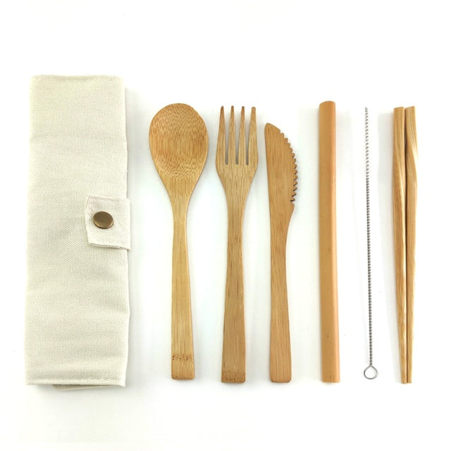 6-Piece Bamboo Cutlery Set