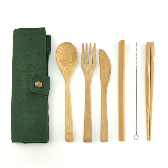 6-Piece Bamboo Cutlery Set