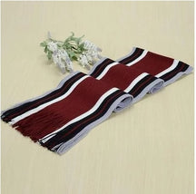 Solid Color Cotton Scarf with Stripes