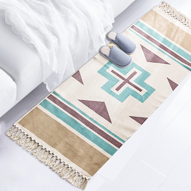 Bohemian Cotton and Linen Area Rug