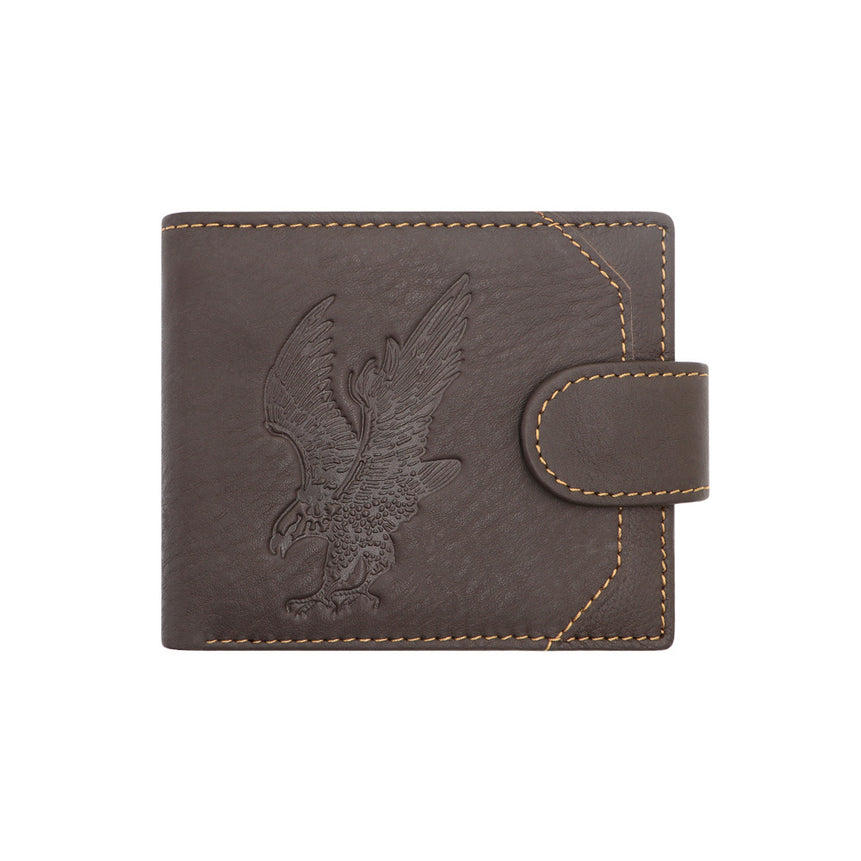 Rogue River Tactical Flying Eagle Men's Leather Bifold Wallet – Patriotic RFID Blocking Wallet Gift