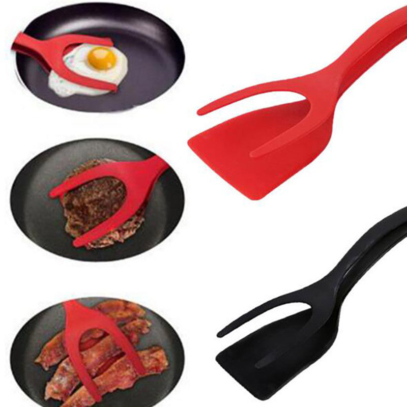 2 in 1 Spatula Tongs Egg Flipper