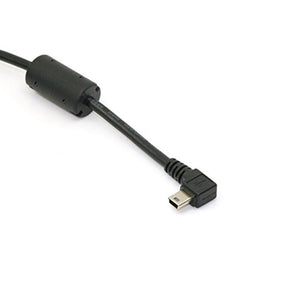 Cablecc Mini USB B tipo 5 pinos macho em ângulo esquerdo de 90 graus para cabo de dados USB 2.0 macho com ferrite 3,0 m