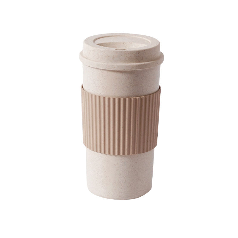 Eco-Friendly Wheat Stalk Mug with Silicone Lid