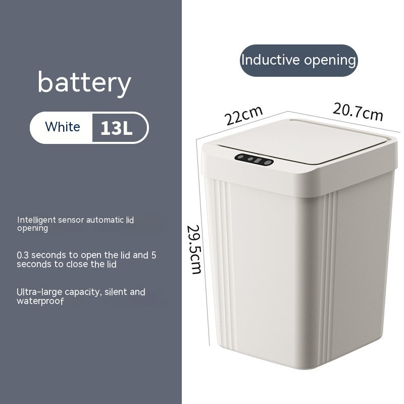 Waterproof Automatic Smart Induction Trash Bin for Kitchen Living Room with Lid