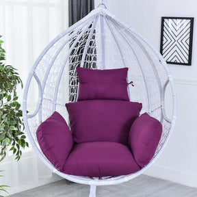 Soft hanging egg chair cushions.