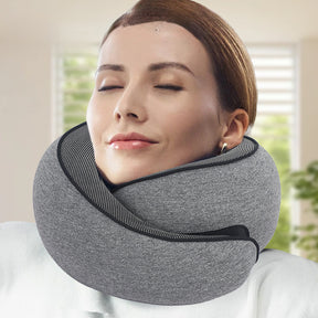 Memory Foam Travel Neck Pillow and Eye Mask Set