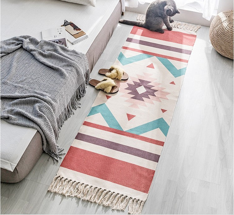 Bohemian Cotton and Linen Area Rug