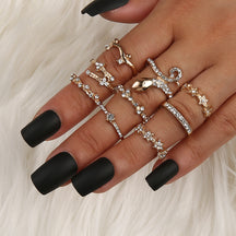 Geometric Alloy Ring Set