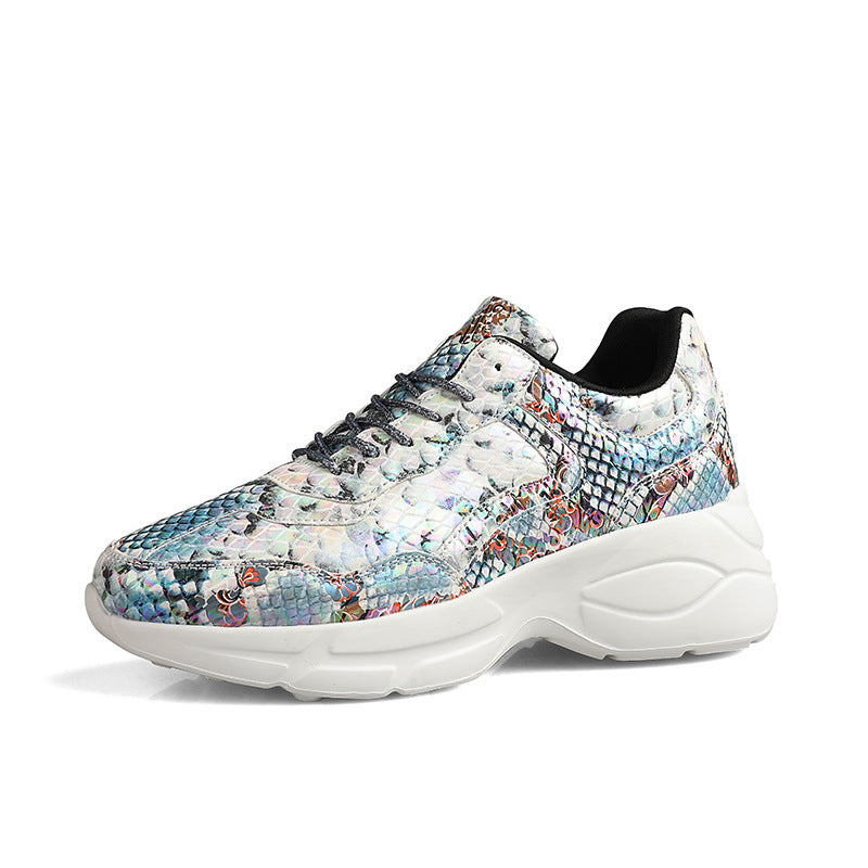 Women's snakeskin platform sneakers