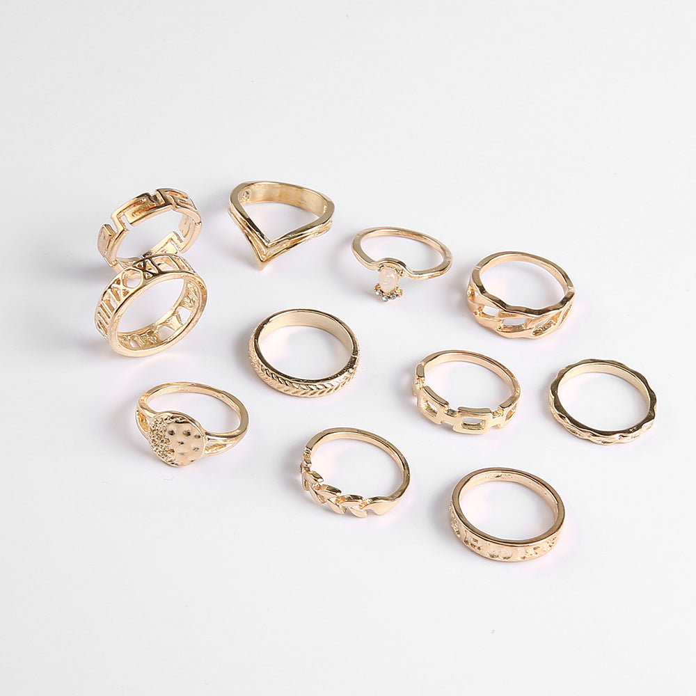 Geometric Alloy Ring Set