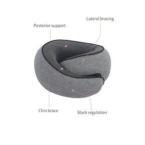 Memory Foam Travel Neck Pillow and Eye Mask Set