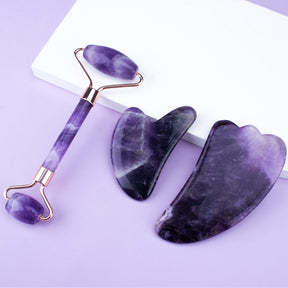 Amethyst Jade Roller and Gua Sha Set