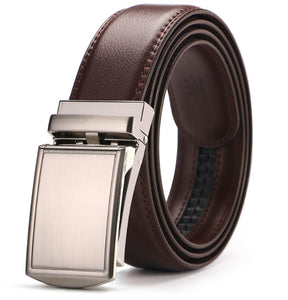 Casual Two-Layer Cowhide Belt with Automatic Alloy Buckle