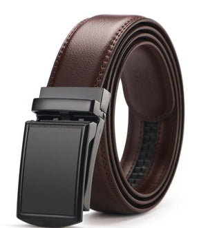 Casual Two-Layer Cowhide Belt with Automatic Alloy Buckle