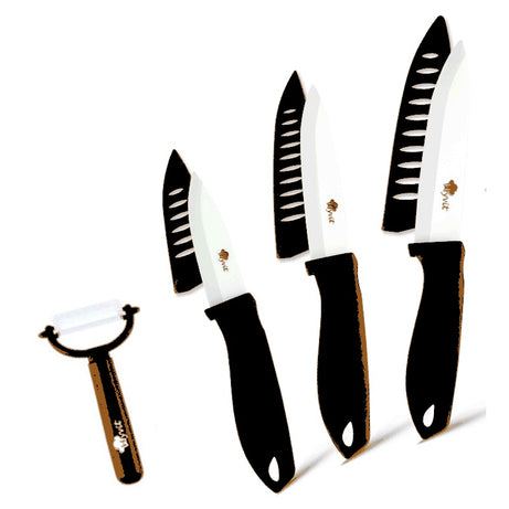 5-Piece Set of White-Bladed Zirconia Ceramic Knives