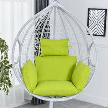 Soft hanging egg chair cushions.