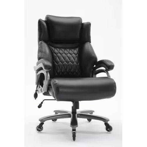 Office Chair – , High Back Leather Executive Chair with Retractable Footrest & Lumbar Support