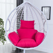 Soft hanging egg chair cushions.