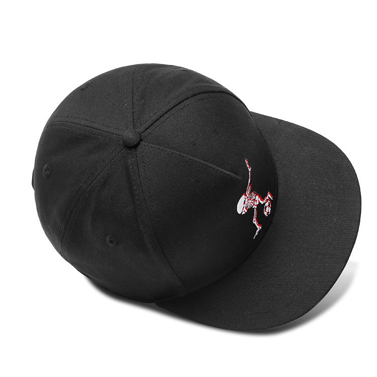 Skull Embroidered Cotton Baseball Cap