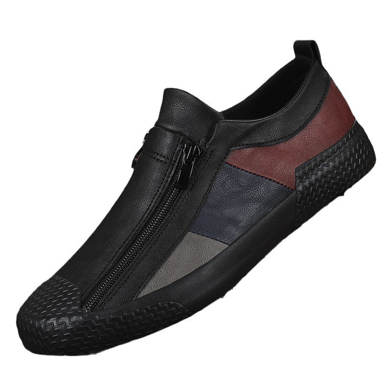 Autumn Men's New Trendy All-match Casual Shoes Flat Zipper Shoes