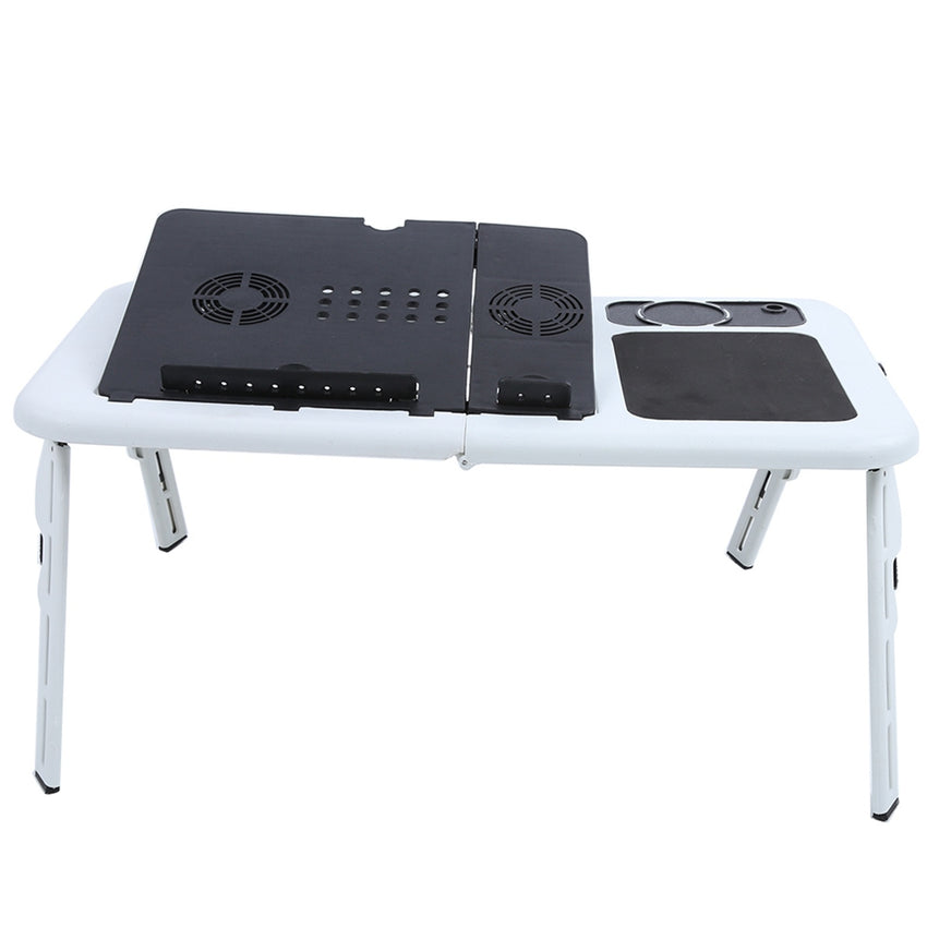 Foldable Laptop Table – Portable Lap Desk with Cup Holder, Tablet Slot & Lifting Handle for Work, Study & Relaxation