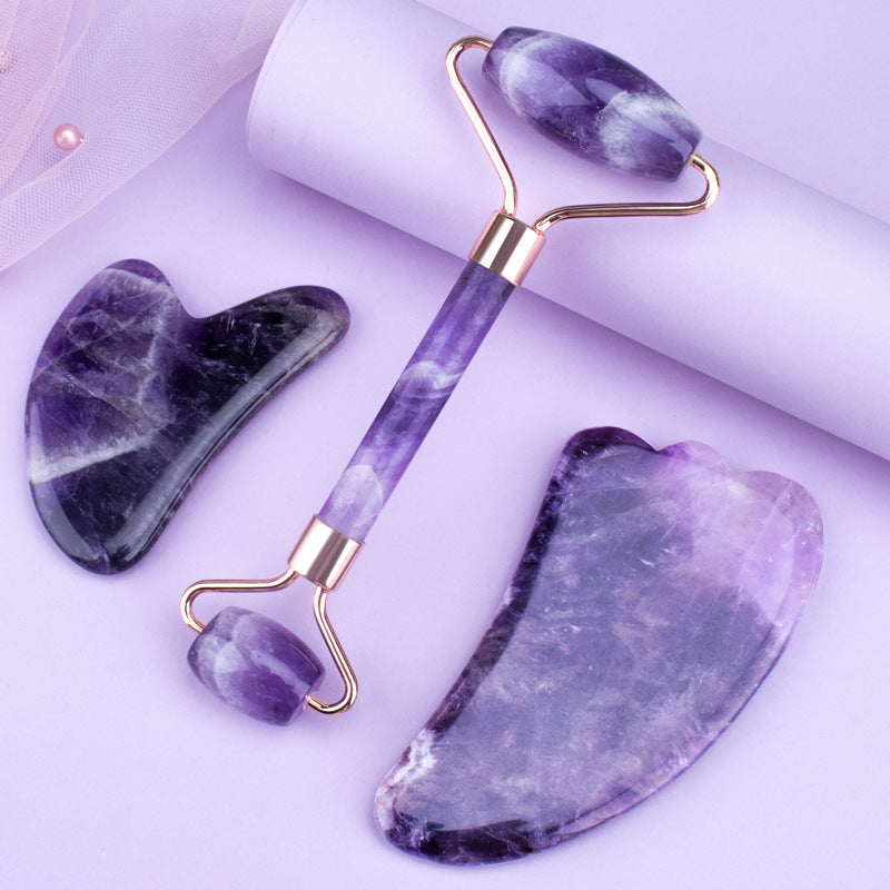 Amethyst Jade Roller and Gua Sha Set