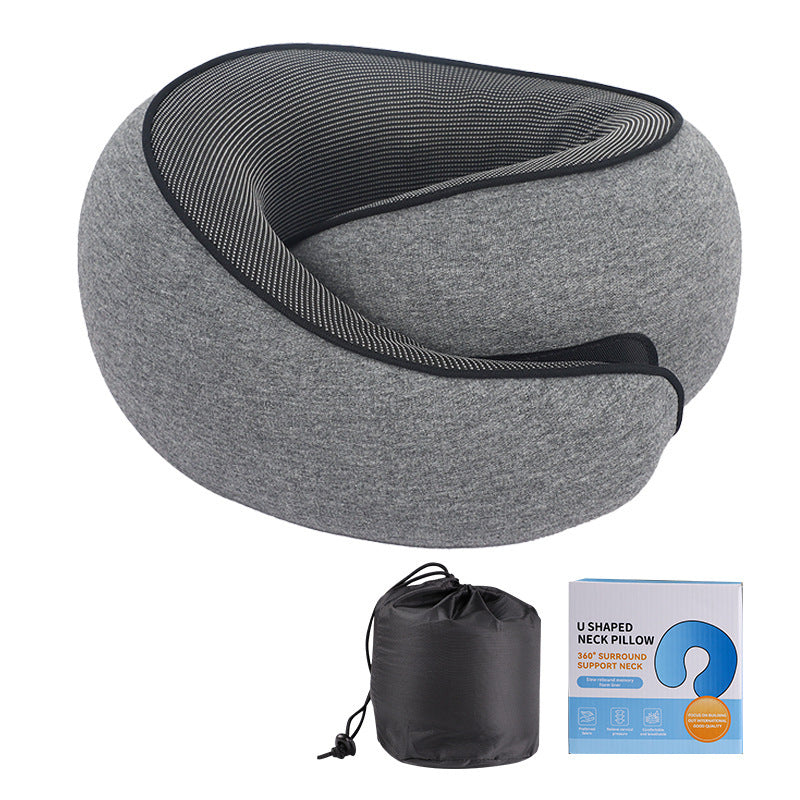 Memory Foam Travel Neck Pillow and Eye Mask Set