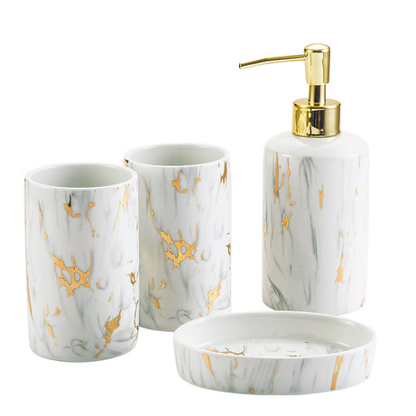 Ceramic Marble Hand Hygiene Kit for Bathroom