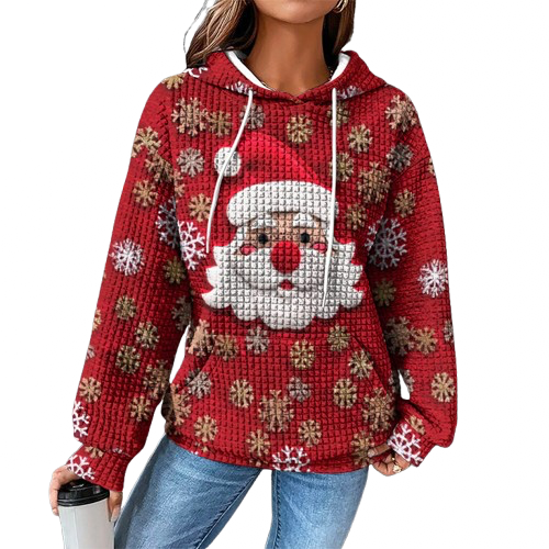 Waffle Sweater Hooded Sweaters Women's Clothing