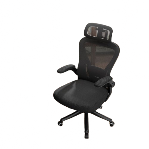 Ergonomic Black Swivel Office Chair High Back Comfortable Mesh Seat Headrest Adjustable Lumbar Support Wheels Executive Chair