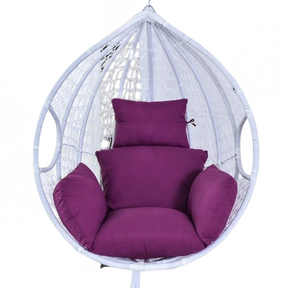 Soft hanging egg chair cushions.