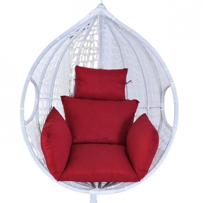 Soft hanging egg chair cushions.