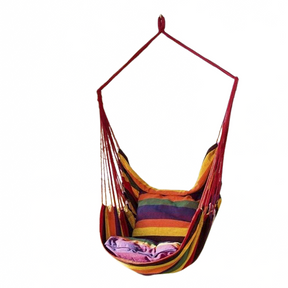 Fabric hanging rocking chair