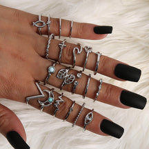 Geometric Alloy Ring Set