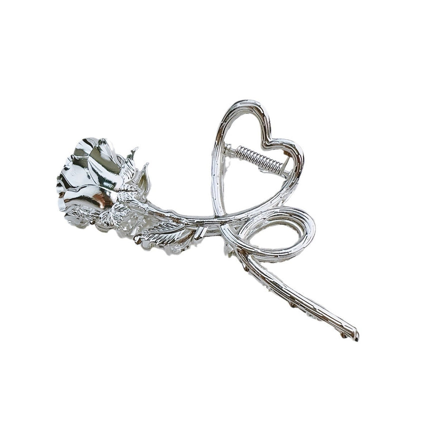 Metallic Rose Hair Ornaments for Women