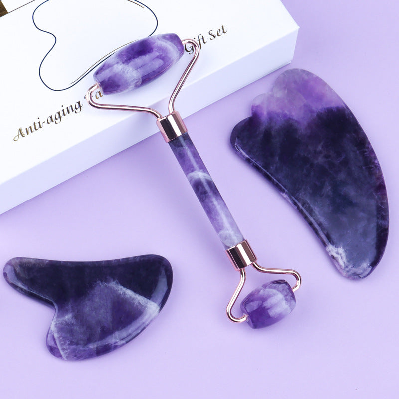 Amethyst Jade Roller and Gua Sha Set